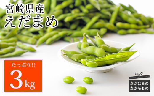 宮崎県産『冷凍えだまめ(3kg)』 自社農場生産の枝豆 時短調理につながる冷凍野菜 [国産 九州産 おつまみ お料理 ワンストップオンライン 10000円以下]  TF0296-P00019