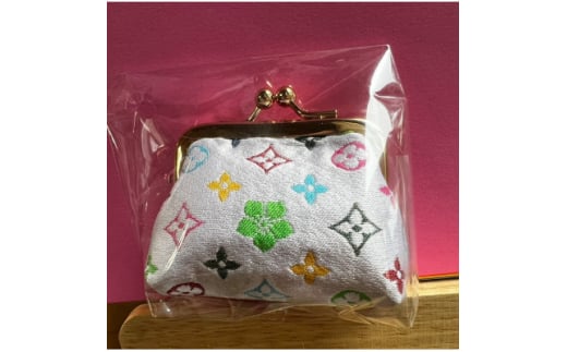 2.0寸がま口財布　モノグラム柄(ホワイトバージョン)【1629766】 2152925 - 京都府与謝野町