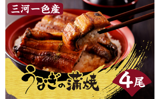三河一色産うなぎの蒲焼4尾 412685 - 愛知県高浜市