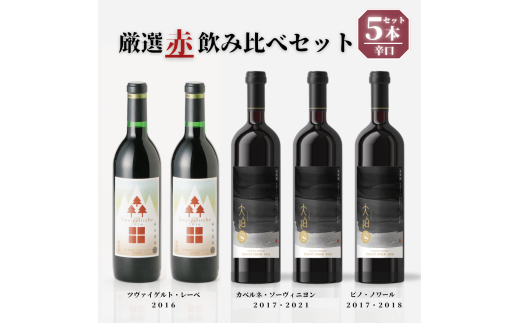 　【数量限定】 「早池峰の恵み」 モリタワイン ダム貯蔵熟成  「赤」 年代別飲み比べ コンプリートセット 5本セット  【2200】