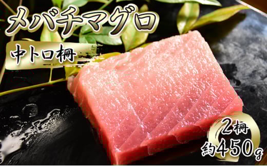 [№5695-2044]マグロ 中トロ 柵 2柵（約450g） 刺身 手巻き寿司 寿司 魚 海鮮 海産物 海の幸 魚介 魚介類 鮮魚 おかず おつまみ つまみ 冷凍マグロ メバチマグロ まぐろ 刺し身 中とろ 静岡 冷凍 冷凍配送 配送不可：離島 2152969 - 静岡県島田市