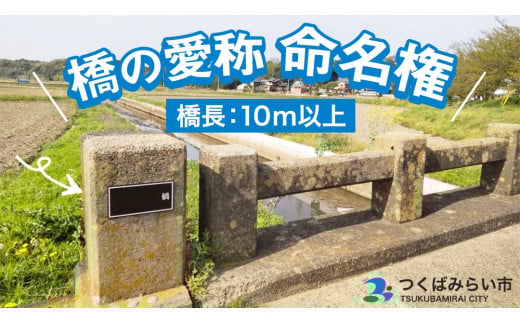 つくばみらい市 橋の愛称 命名権 （橋長10m以上） 命名権 命名 橋 名づけ 権利 広告 ネーミングライツ