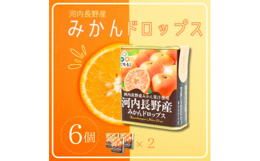 みかんドロップス　6個セット 河内長野産みかん果汁使用 大阪産品  果汁みかん オレンジ ミカン おやつ お菓子 