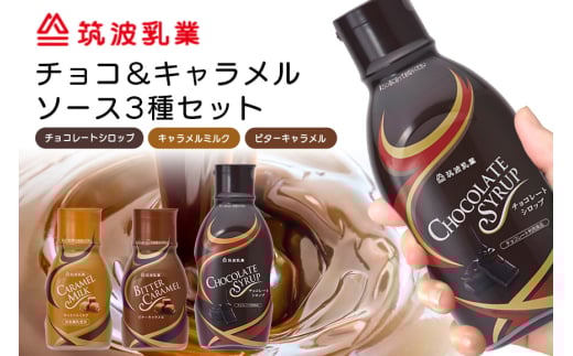 チョコレート・キャラメルソース 3本 セット 3種類 各1本 業務用 チョコレート キャラメル ソース 290g ビターキャラメル 300g キャラメルミルク580g まとめ買い 朝食 製菓 デザート 家庭用 茨城県 石岡市 G15-008