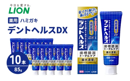 ライオン　薬用ハミガキ　デントヘルスDX　８５g　１０本