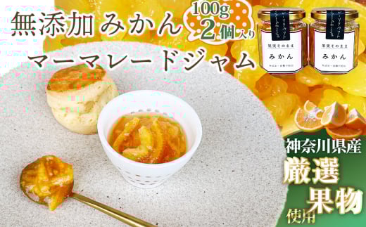 No.085 みかんマーマレードジャム100g×2個 ／ 蜜柑 ミカン 柑橘 温州みかん 大津6号 ジューシー ママレード 人気 加工食品 手作り 白砂糖不使用 ペクチン不使用 無添加 フルーツスプレッド コンフィチュール トッピング 神奈川県産果物 神奈川県