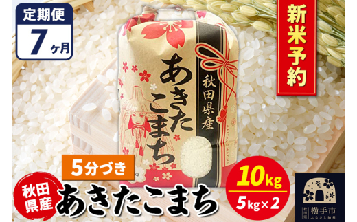 《令和7年産 新米受付》《定期便7ヶ月》あきたこまち 10kg【5分づき】秋田県産 こまちライン 2154744 - 秋田県横手市