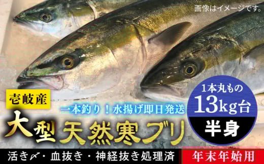 【13キロ台】 【11/1〜1/15お届け 年末年始用】天然 寒ブリ（一本丸ものサイズの半身ブロック） 《壱岐市》【壱岐島　玄海屋】[JBS122]  ぶり 寒ぶり ブリ 魚 刺身 しゃぶしゃぶ
