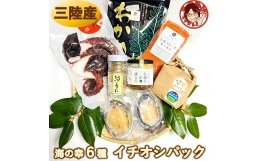 厳選!宮城県南三陸発、豪華・海の幸6種のイチオシパック&ひとめぼれ精米2合のセット【1593037】 2155331 - 宮城県宮城県庁