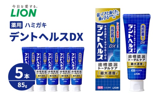 ライオン　薬用ハミガキ　デントヘルスDX　８５g　５本