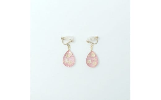 IKAZAKI WASHI JEWERLY しずくイヤリング「ピンク」桜柄
