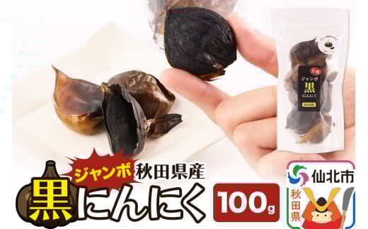 秋田県産 ジャンボ黒にんにく 100g×1パック＜ゆうパケット＞