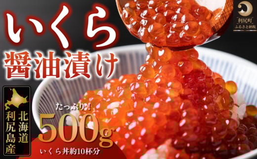利尻島産 いくら 醤油漬け 500g | 鮭いくら 海鮮 海の幸 魚介類 魚卵 醤油漬け ご飯のお供 ギフト 贈答 海鮮丼 いくら丼