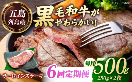 【全6回定期便】五島列島産 黒毛和牛 サーロインステーキ 250g×2枚 五島市/山口Farm [PGJ019] 2157202 - 長崎県五島市