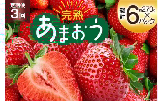 【期間限定発送】 いちご 3回 定期便 福岡県産 完熟 博多 あまおう 270g 2p 総計6p [mhshops 福岡県 筑紫野市 21761226] イチゴ 苺 フルーツ 果物 くだもの 2パック