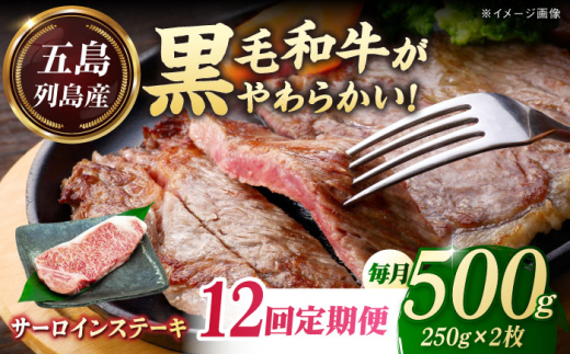 【全12回定期便】五島列島産 黒毛和牛 サーロインステーキ 250g×2枚 五島市/山口Farm [PGJ020] 2157203 - 長崎県五島市