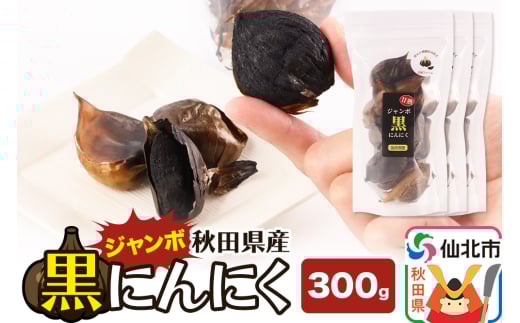 秋田県産 ジャンボ黒にんにく 300g×1パック