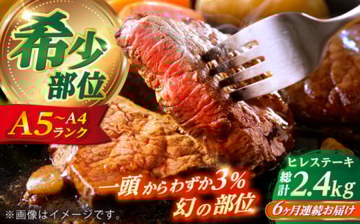 【全6回定期便】 長崎和牛 ヒレ ステーキ 200g×2 【KRAZY MEAT】 A5 A4 冷凍 和牛 肉 牛肉 BBQ [RCQ015]