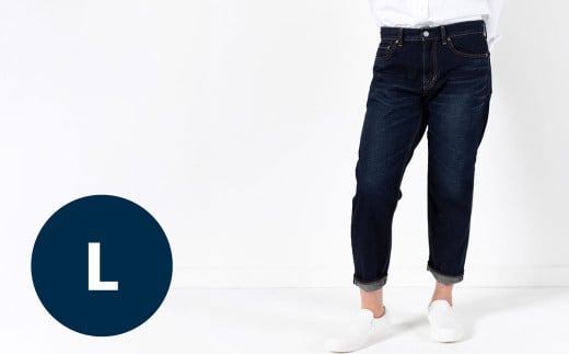 【Lサイズ/ダークブルー】甘織デニムボーイフレンドアンクル丈パンツ 73388 DEEPBLUE デニム ズボン パンツ ジーンズ 岡山県 倉敷市