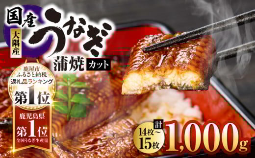 2724 【チョイス限定】鹿児島県大隅産『カット』うなぎ蒲焼1000g　KN007-001-04