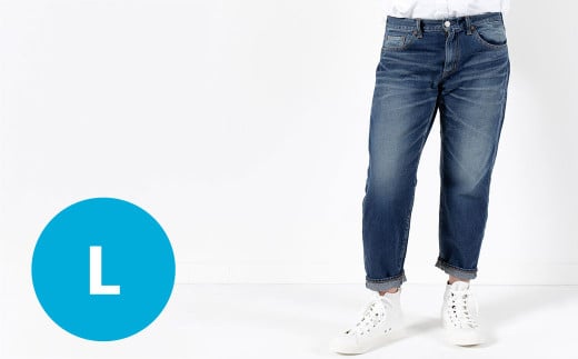 【Lサイズ/ミディアムブルー】甘織デニムボーイフレンドアンクル丈パンツ 73388 DEEPBLUE デニム ズボン パンツ ジーンズ 岡山県 倉敷市