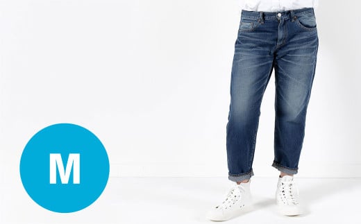 【Mサイズ/ミディアムブルー】甘織デニムボーイフレンドアンクル丈パンツ 73388 DEEPBLUE デニム ズボン パンツ ジーンズ 岡山県 倉敷市