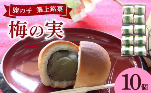 【老舗の菓子屋】築上銘菓「 梅の実 」10 個《築上町》【有限会社 御菓子司 鹿の子】 [ABAC018]