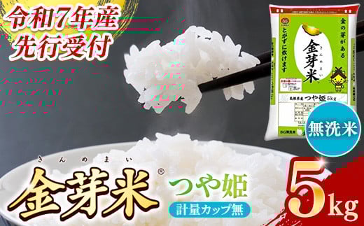 【先行受付】新米 令和7年産 BG無洗米・金芽米つや姫 5kg 計量カップ無し 【先行予約 新米予約 予約 時短 健康 特別栽培米 カロリーオフ うまみ 甘み 栄養 おいしい 粒ぞろい ふっくら ビタミン ミネラル 島根県 安来市】