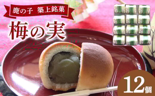 【老舗の菓子屋】築上銘菓「 梅の実 」12 個《築上町》【有限会社 御菓子司 鹿の子】 [ABAC019]