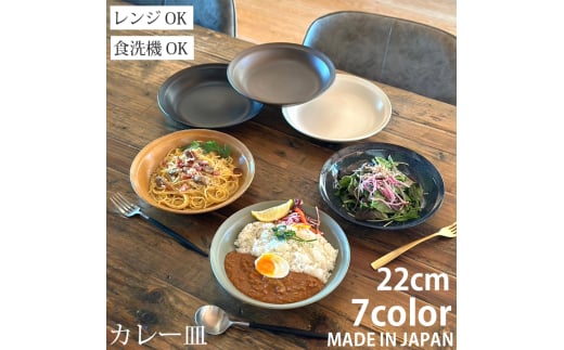 【美濃焼】 カレー皿 パスタ皿 プレート 22cm 深皿 1枚 メタルブラウンマット 瑞浪市 / 窯元ロングアイランド おしゃれ 食器 シンプル レンジ対応 食洗機対応 [AZCU173]