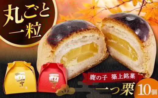 【老舗の菓子屋 鹿の子】和菓子 「一つ栗」 10個《築上町》【有限会社 御菓子司 鹿の子】 [ABAC022]