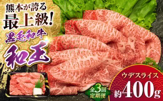【全3回定期便】熊本県産 A5等級 和王 うでスライス 約400g 計約1.2kg【帝神志方ミート 株式会社】 [AYCH008] 2052805 - 熊本県合志市