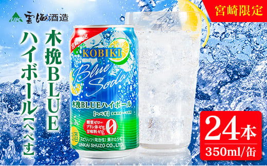 【雲海酒造】宮崎限定 木挽BLUE ハイボール へべす 350ml×24本（木挽ブルー）