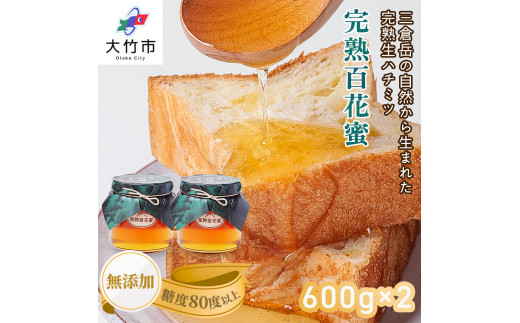 完熟純粋 ハチミツ 百花蜜 600g×2個｜広島県産 はちみつ 蜂蜜 国産 [1444]
