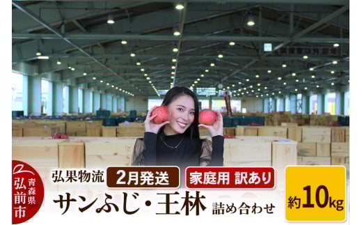 【26年2月発送】りんご 家庭用 訳あり サンふじ・王林 詰め合わせ 約10kg 2160615 - 青森県弘前市