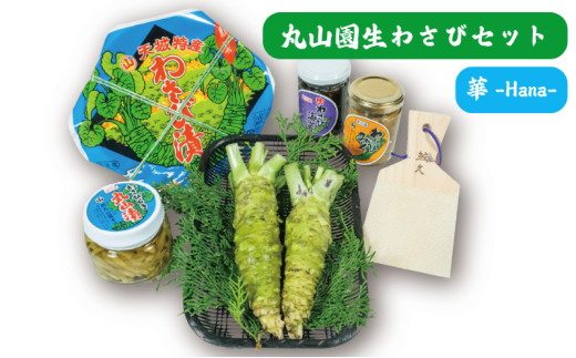 伊豆天城 丸山園 わさびセット 華 セット 詰め合わせ わさび 山葵 ワサビ 生わさび おつまみ つまみ みそ 味噌 漬け物 漬物[№5227-0522]