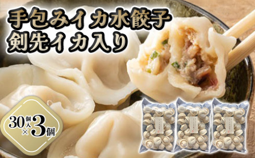 「人気・手包みイカ水餃子」【30個入】×3パック【パーティー規格】剣先イカ専門店オリジナル　｜HG000594 2057304 - 山口県萩市
