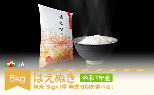 【先行予約】新米 米 5kg はえぬき 精米 令和7年産 2026年3月中旬 ja-haxxa5-s3b