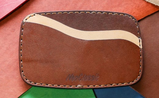 【neoclassic】 牛本革 パスケース （Dark Brown） 1個 牛革 本革 ダークブラウン 姫路レザー レザー 手縫い 手染め レザークラフト