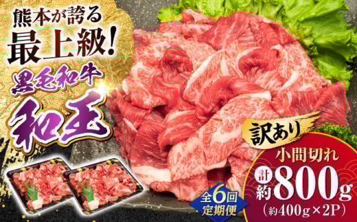 【全6回定期便】【訳あり】熊本県産 A5等級 和王 赤身肉 小間切れ 約400g×2P 計約4.8kg【帝神志方ミート 株式会社】 [AYCH088] 2052868 - 熊本県合志市