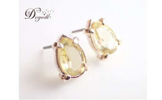Degodd デゴッド　レモンクオーツ　ドロップピアス 　レディースアクセサリー　ピアス　天然石アクセサリー　天然石ピアス　アクセサリー　ギフト[№5346-1393]