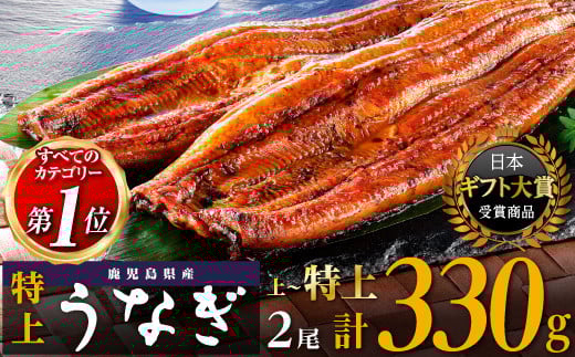 鹿児島県産うなぎ長蒲焼2尾 合計 330g