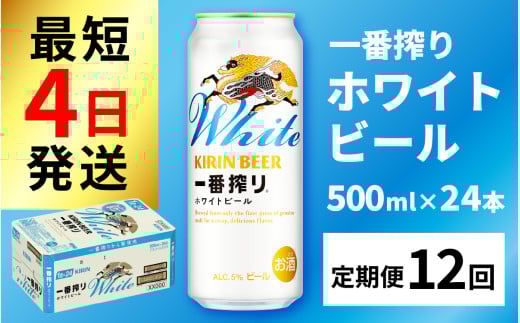 【定期便12回】キリン 一番搾り ホワイトビール 500ml × 24本 × 12ヶ月  [N-02103] / ホワイトビール