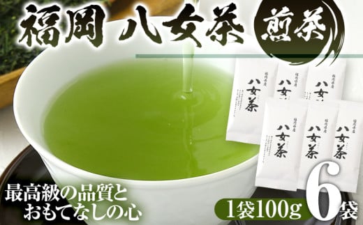 福岡 八女茶 煎茶 600g（100g×6袋） お茶 緑茶 原野製茶 奥八女 八女 茶葉 福岡県 福岡 九州 グルメ お取り寄せ