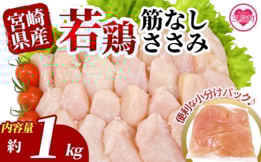 ＜宮崎県産若鶏筋なしささみ 約1kg＞ 国産 鶏 肉 精肉 ささみ ささみ肉 筋なし 使いやすい パック 真空冷凍 お弁当 惣菜 蒸し鶏 数量限定 鶏ささみ 鶏ササミ ササミ 鳥ささみ 鳥ササミ あっさり すじ無し 便利 【MI628-tr】【TRINITY】 2162729 - 宮崎県三股町