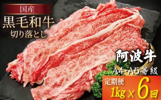 【定期便】 黒毛和牛 赤身 切り落とし 1kg 6回 A4ランク以上 国産 和牛 阿波牛 牛肉 ぎゅうにく 牛 うし ビーフ 肉 モモ バラA4 A5 しゃぶしゃぶ すき焼き 焼肉 BBQ アウトドア おかず ごはん 米 ご飯 おつまみ 惣菜 弁当 冷凍 小分け お取り寄せ グルメ プレゼント ギフト 贈答 送料無料 徳島県 小松島市