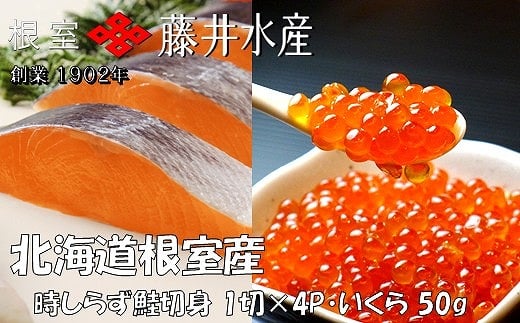 A-42134 【北海道根室産】時しらず鮭1切×4P・いくら醤油漬け50g×2P 2161988 - 北海道根室市