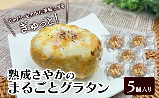 やさしい甘み「熟成さやかのまるごとグラタン」 130g×5個入り（冷凍）【 グラタン 惣菜 おかず 野菜 じゃがいも さやか いも 芋 冷凍 簡単調理 北海道 十勝 幕別 】 [№5749-1686] 2163767 - 北海道幕別町