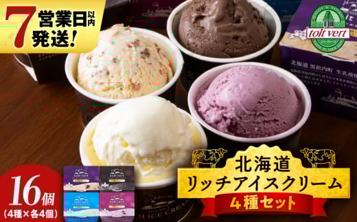 リッチアイスクリーム 8個セット（100ml）【 4種 × 各4個】アイス スイーツ おやつ 冷凍 食べ比べ
