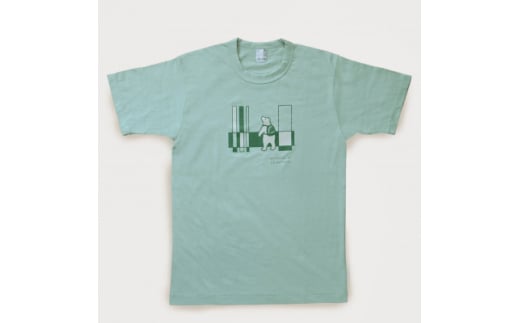 「知床トコさん」×久米繊維　コットンTシャツ　四角柄 グリーン　Mサイズ　半袖【1634913】 2163576 - 北海道斜里町